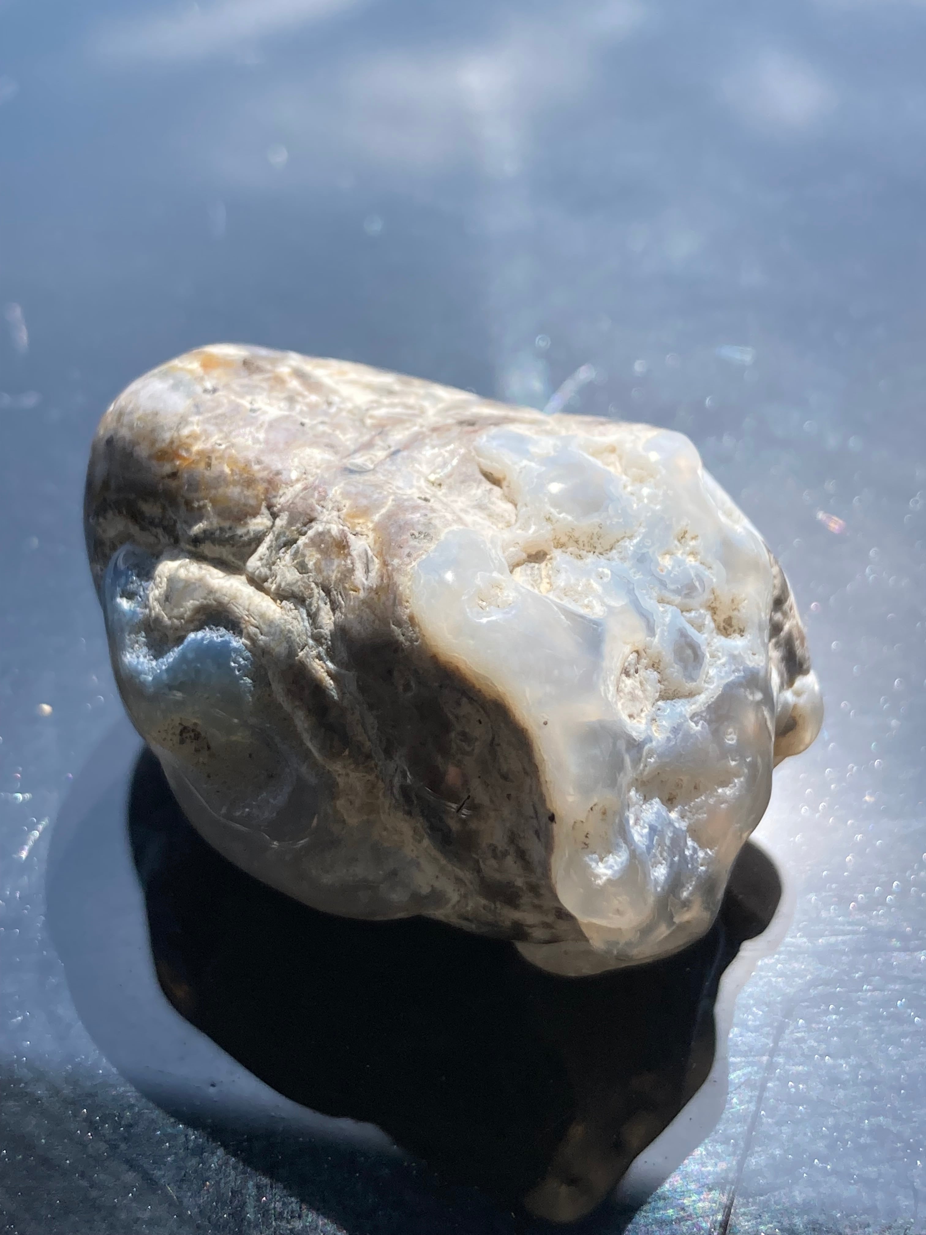 新潟産青瑪瑙母岩付きポリッシュ ④ | Crystal Moon -Miyazaki Quartz-