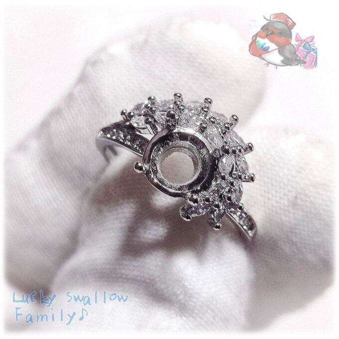 ◇ 8mm 空枠 フリーサイズ リング ラウンド 単品 1個 指輪 No.6616