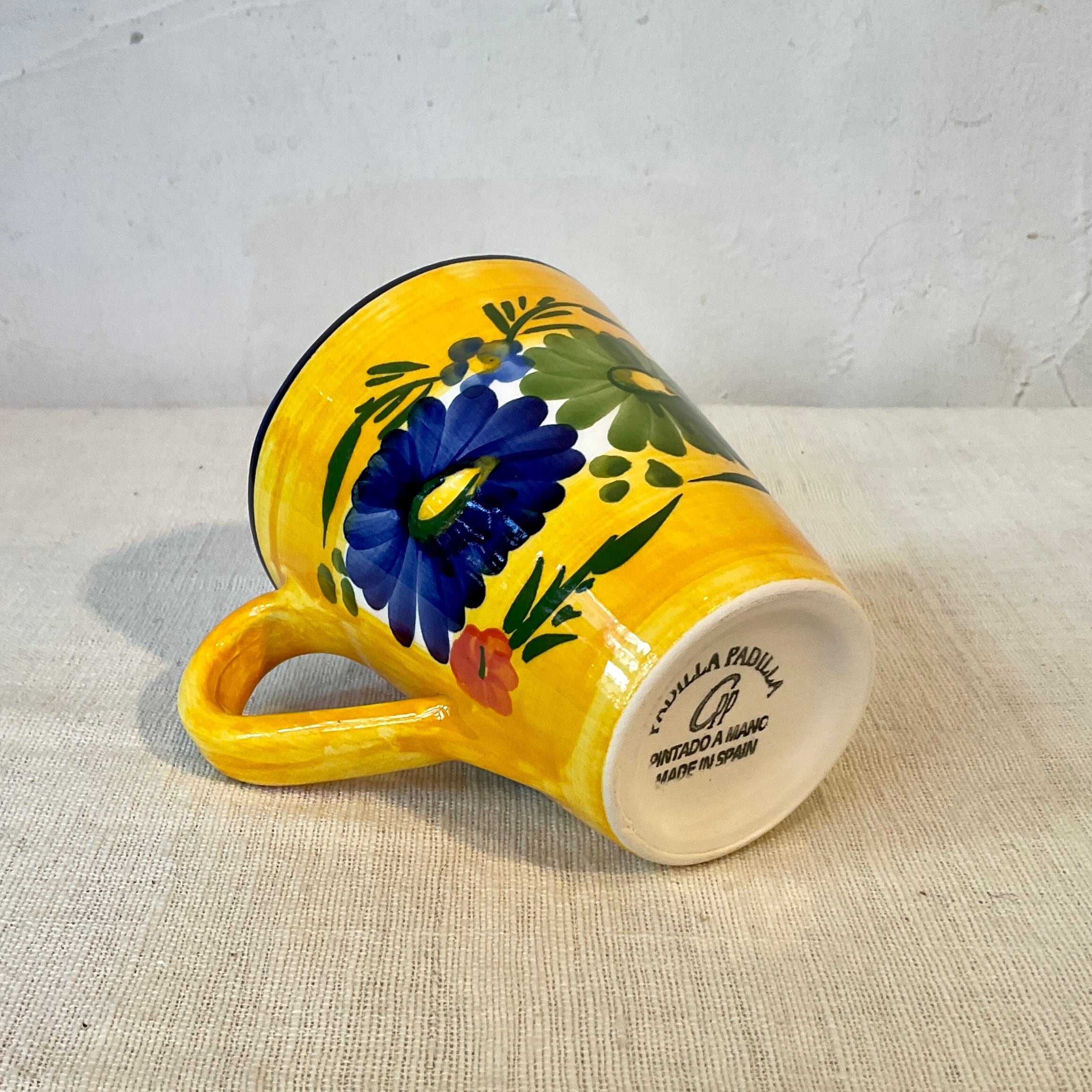 スペイン陶器】マグカップ（青緑花） | 照明＆エシカルライフ