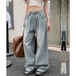 新追加 2025 新作春 脚長効果! デニムパンツ レディース タックワイドデニムパンツレディース韓国風