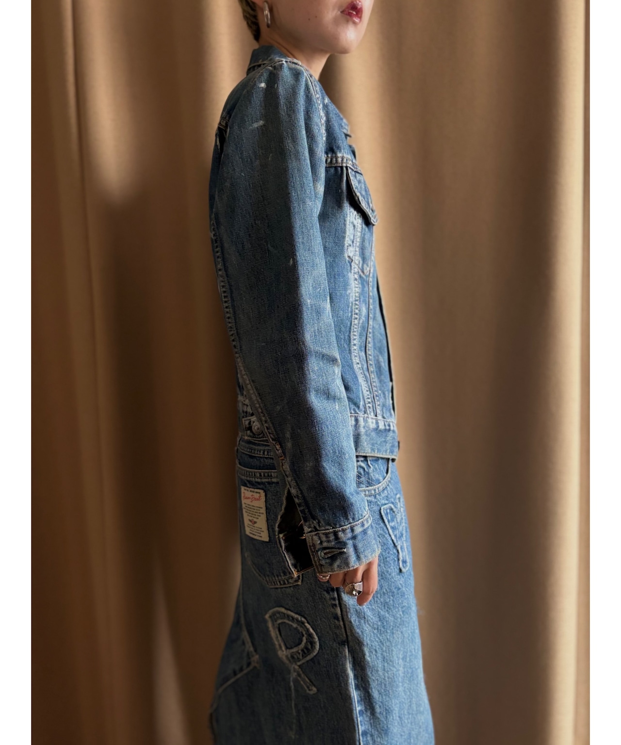 【RE:ART】hand paint remake denim jacket-4603-3