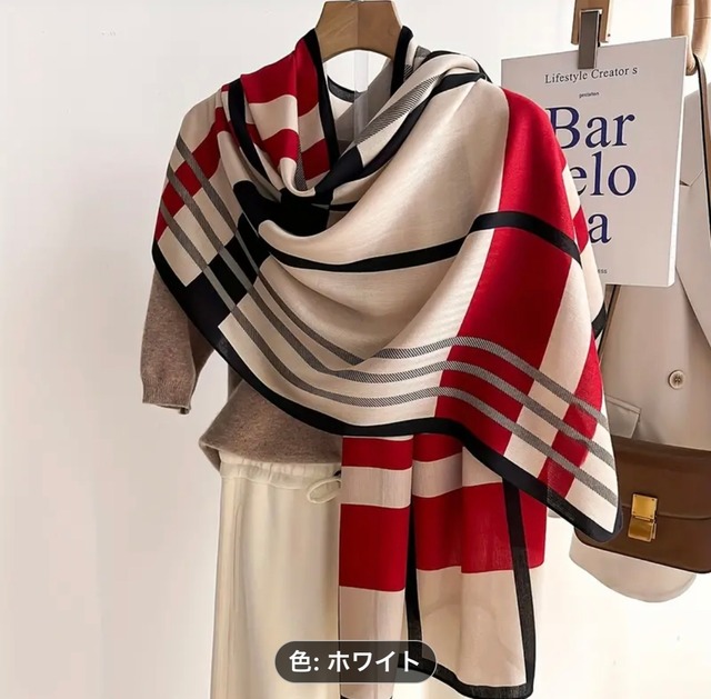 女性向暖かいスカーフショール　おしゃれなデザイン