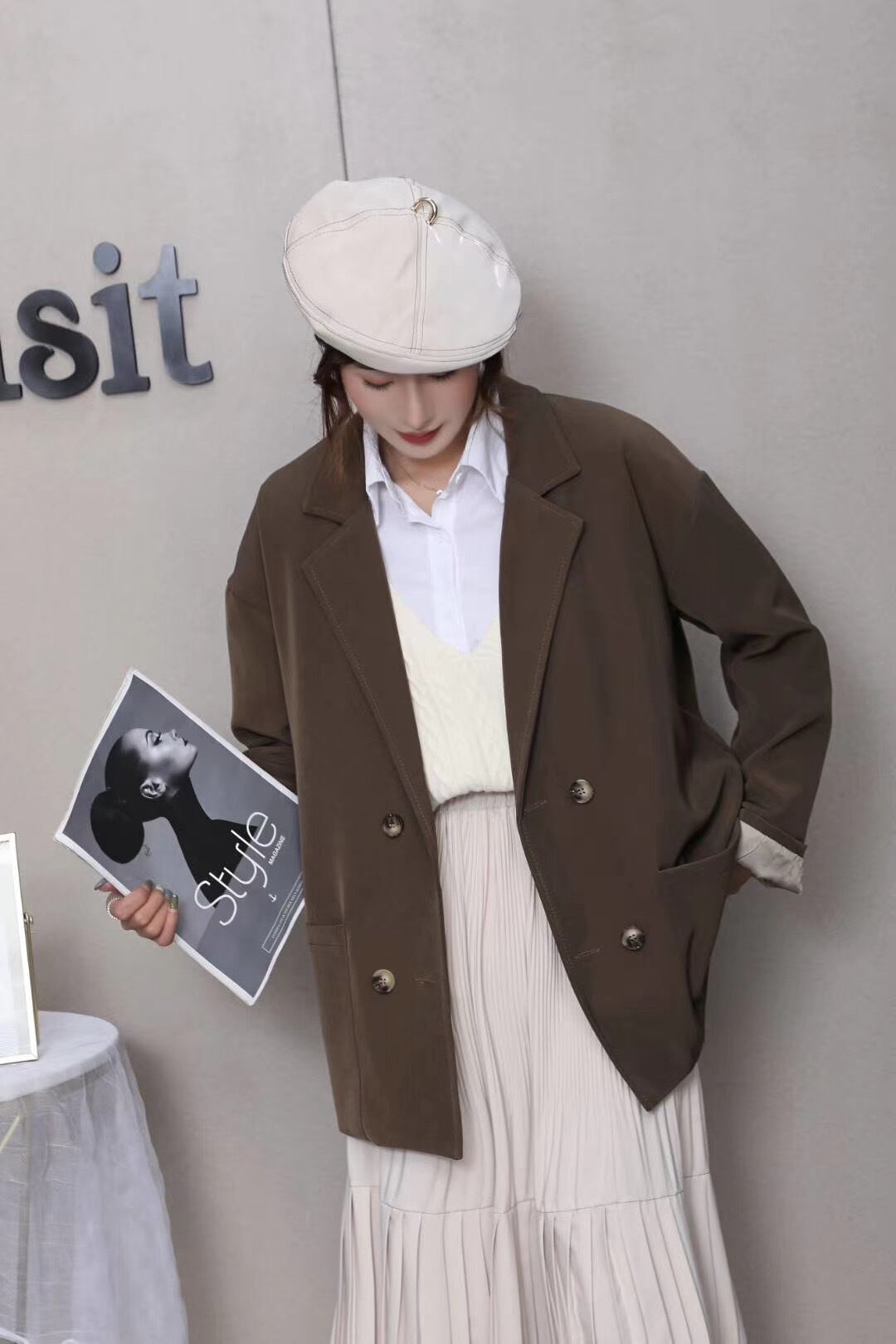 ノッチドラペルカラージャケット