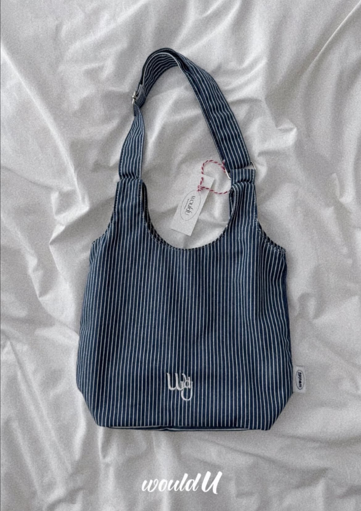 即納・送料無料【WouldU】small tidy bag / stripe Blue / ウッドユー