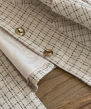 《即納商品》roi check tweed jacket