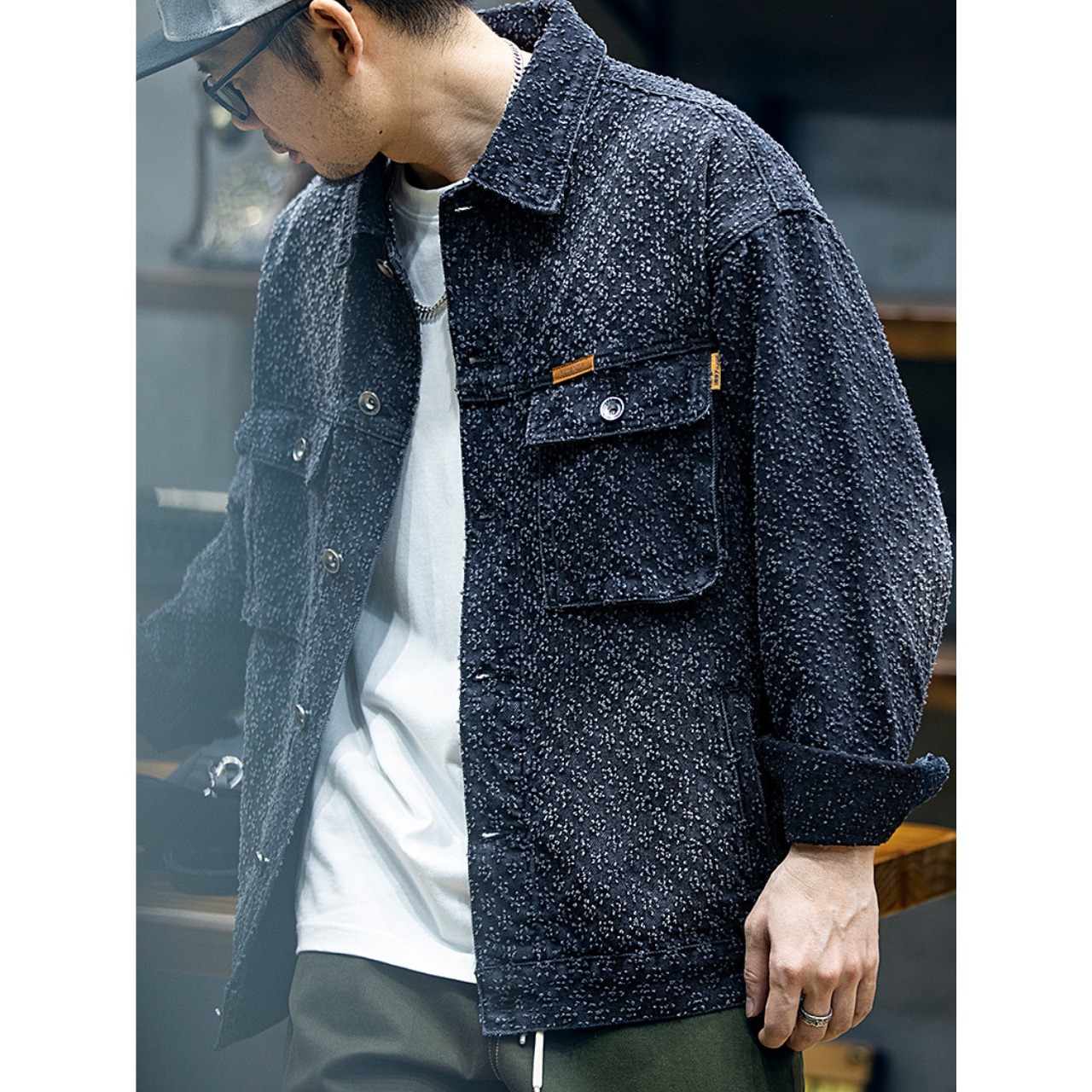 【Modern Work】立体ジャカード デニムジャケット　TB1985・画像6