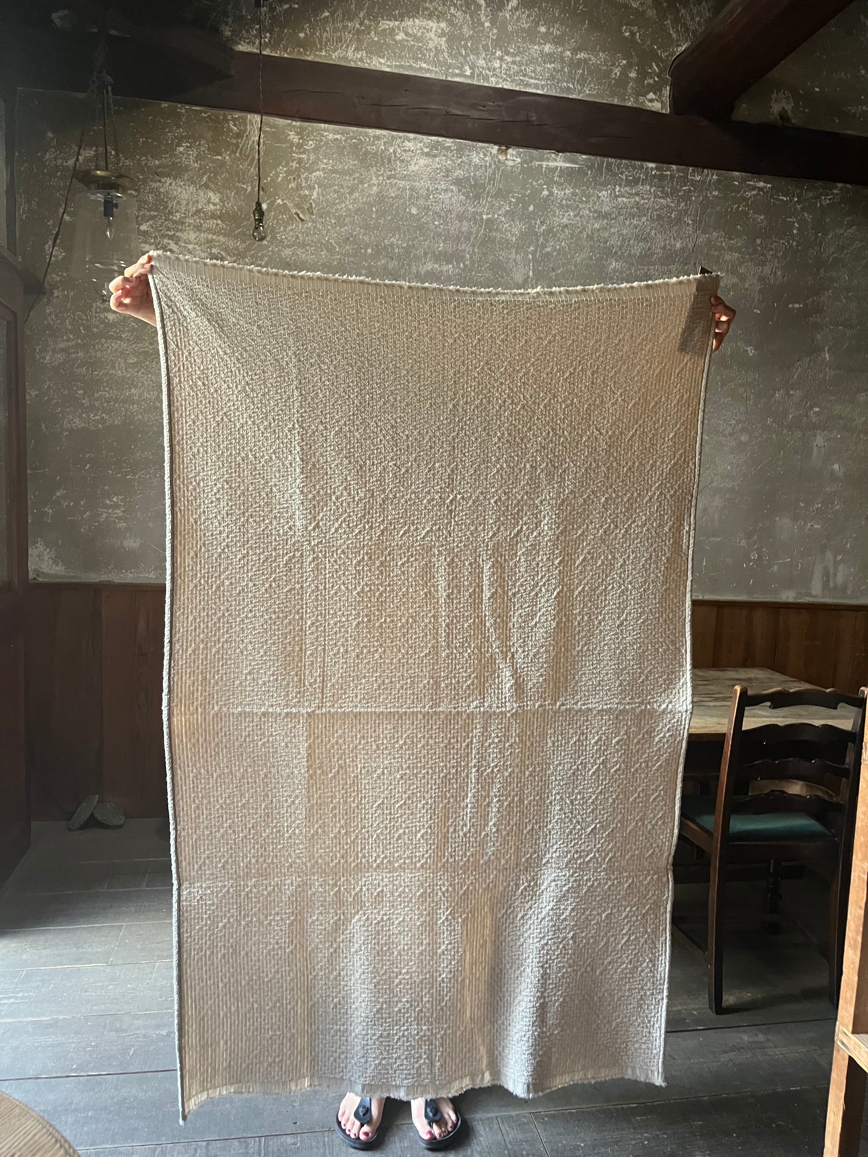 MITTAN 中わた刺し子織ブランケット 大 薄茶 MITTAN 中わた刺し子織ブランケット 大 薄茶 MITTAN | STARDUST