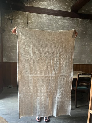 　MITTAN ｜中わた刺し子織ブランケット 小（生成）