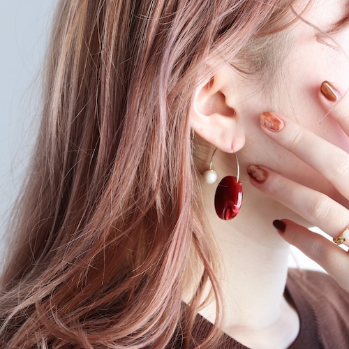 PIERCINGS || 【通常商品】 CHERRY PEARL PIERCINGS || 1 PIERCINGS || RED || FBA065