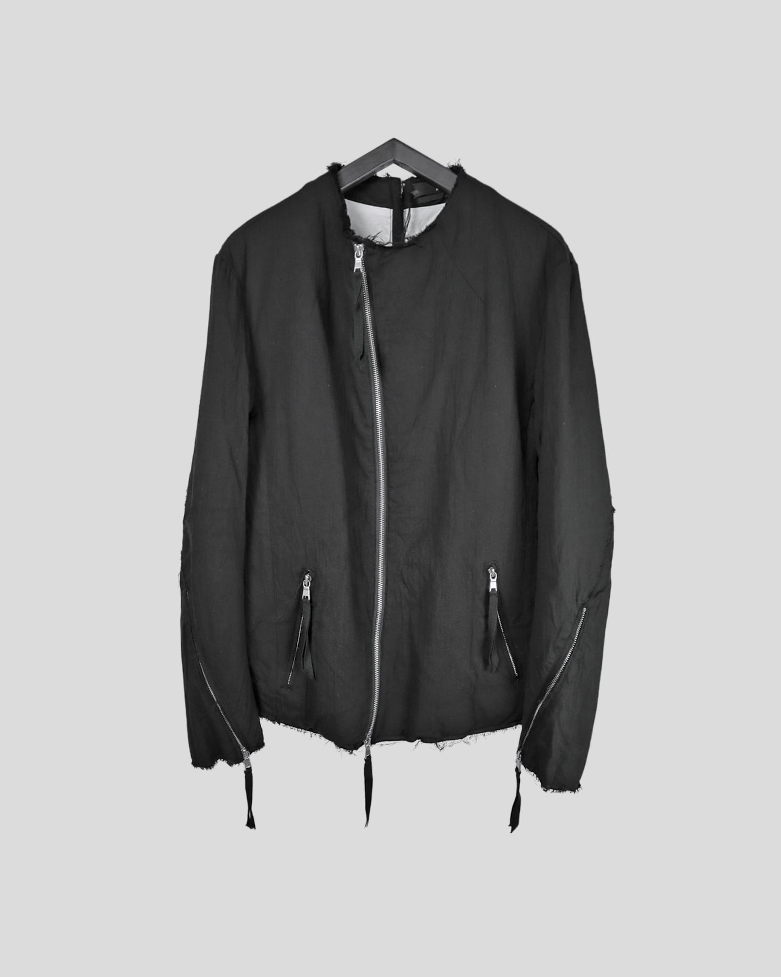 ASKYY / CURVED ZIPPER RIDERS JACKET
