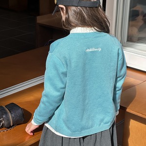 秋英字刺刺しゅう定番カーディガン