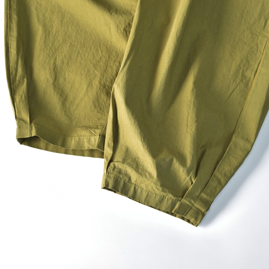 prit プリット オーガニックコットン裾タックバギーパンツ・オリーブ【送料無料】