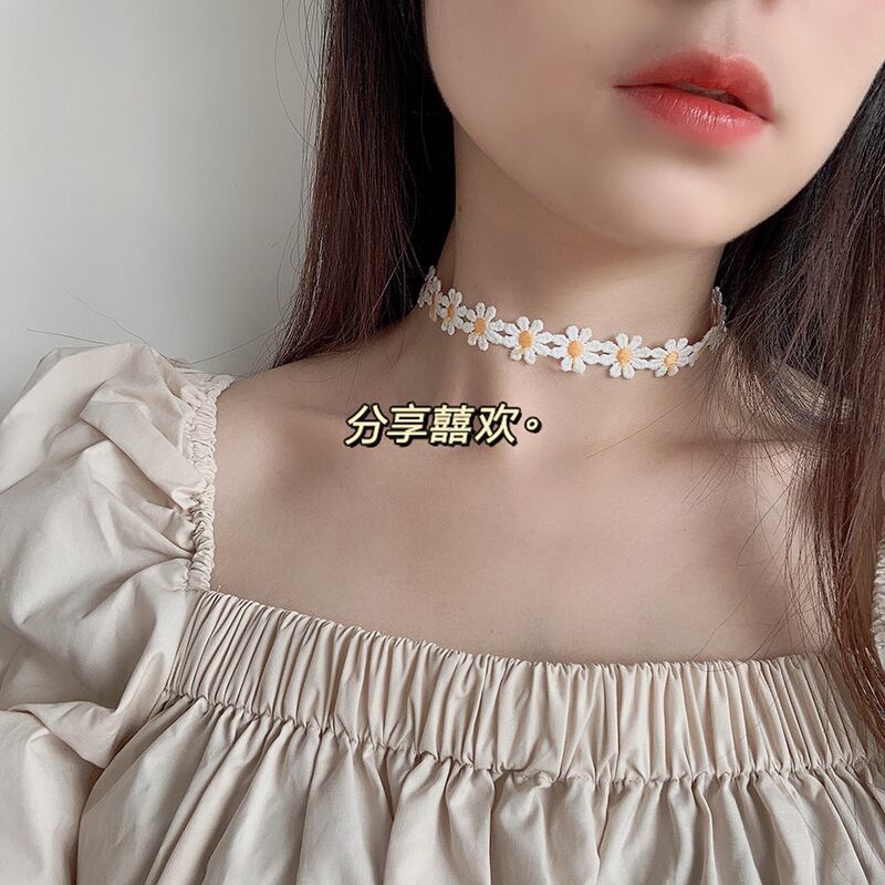 カラーサマーネックレス チェーン レース かわいい チョーカー 夏物 ブラック・アイド・ピーズ59456804201