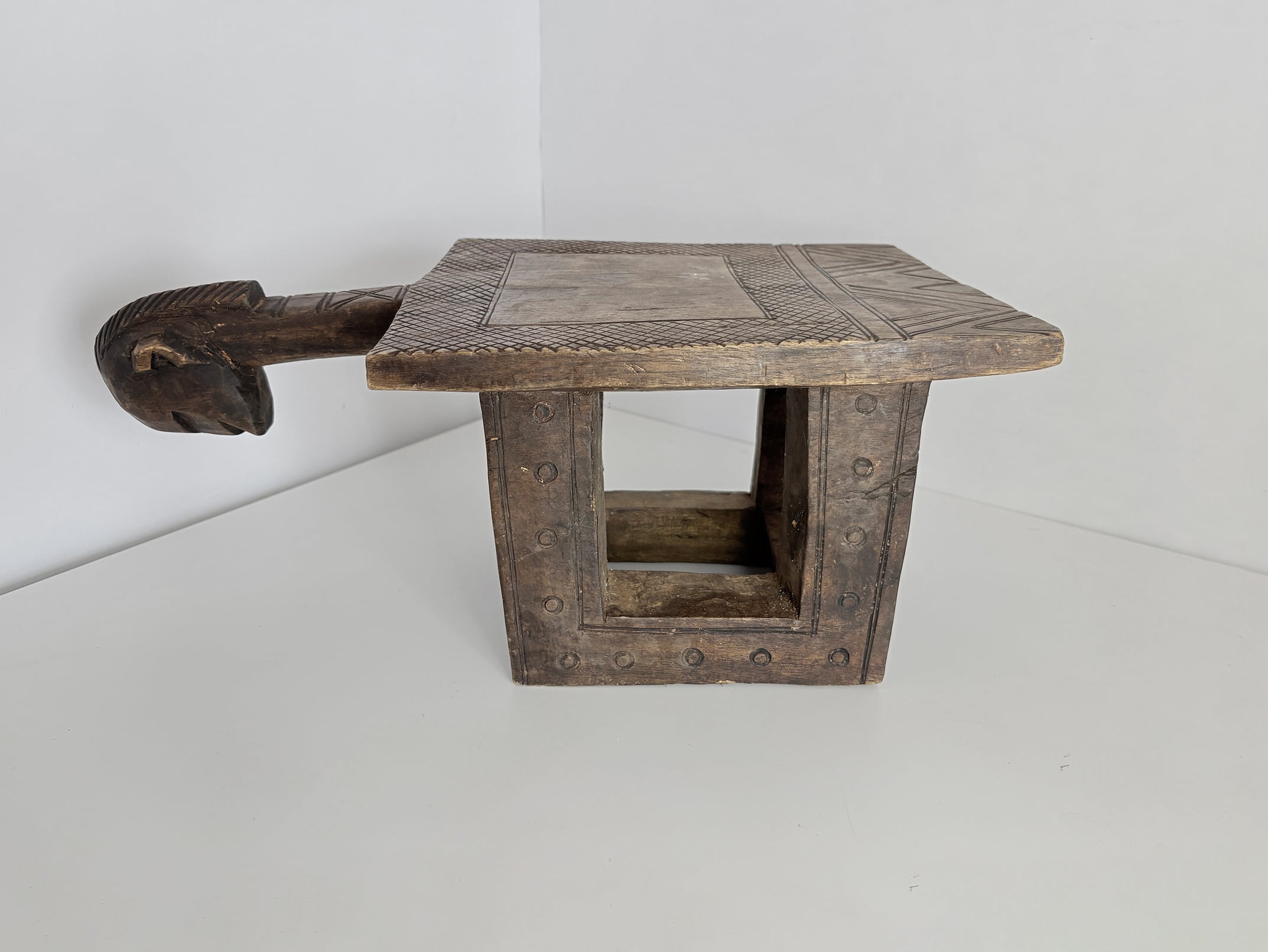 マリ ドゴン族 木製 アニマルヘッド ウッドスツール