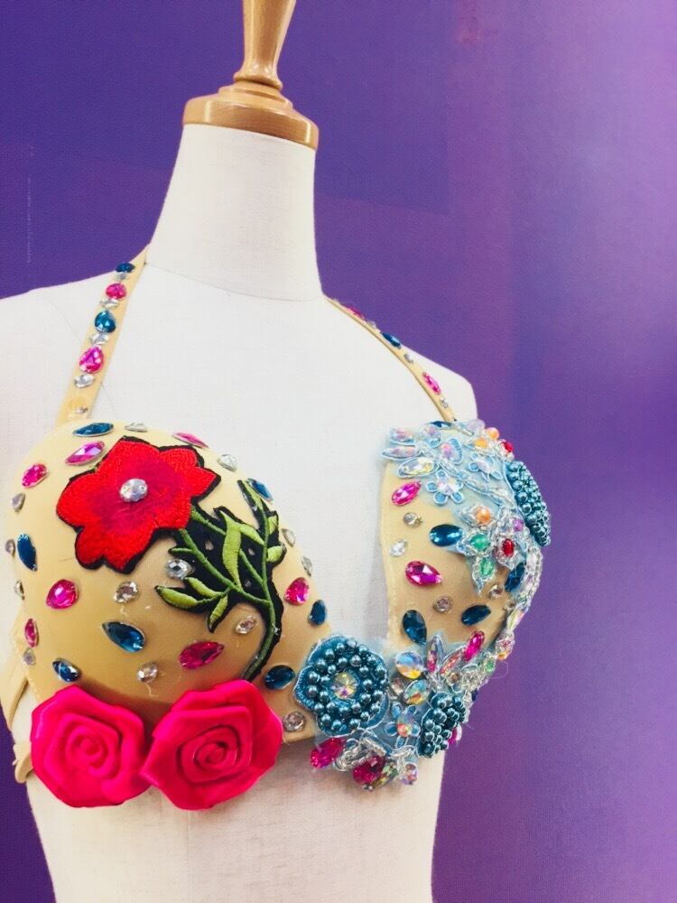 エジプト製 ベリーダンス衣装 ピンク薔薇 | shamirajapan
