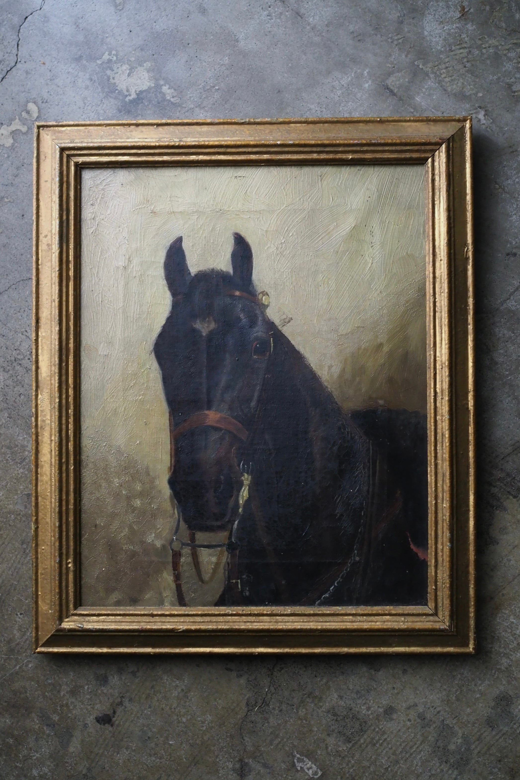 馬の油絵-antique oil painting frame | アンティーク.ヴィンテージ