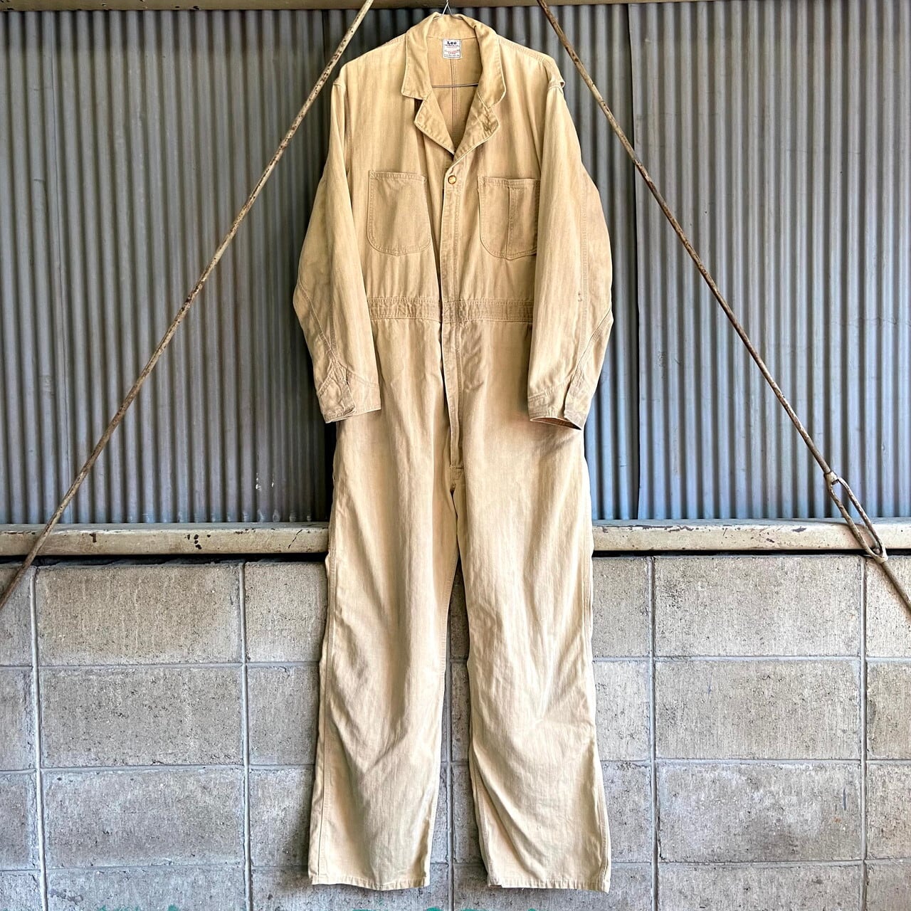 受注可 【中古】Lee◇50s/298/ヒッコリー/Union Alls/オールインワン/38【メンズウェア】 オーバーオール 