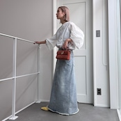 【キャンセル分】リメイクライクラップデニムSK/ブルー