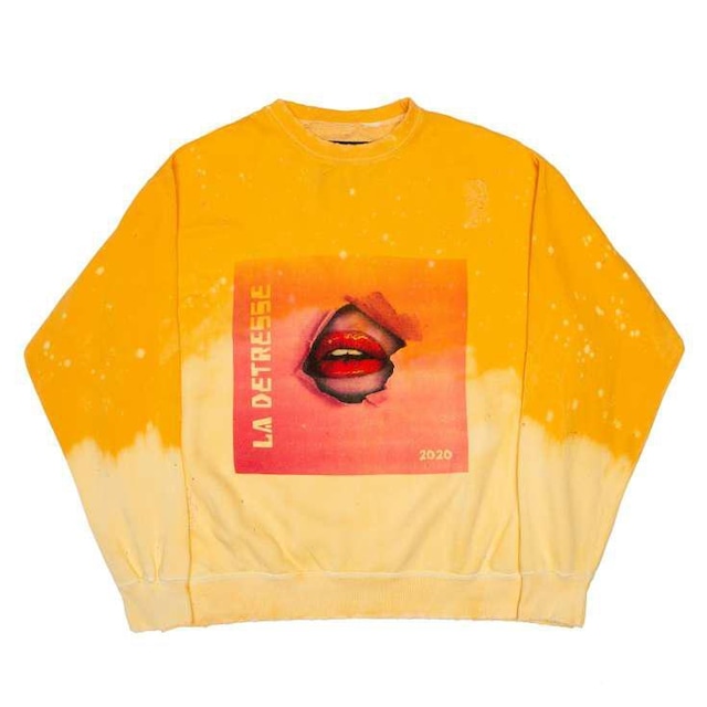 【La Detresse】ACID WASH SUNRISE BREAKTHROUGH PULLOVER(ORANGE)