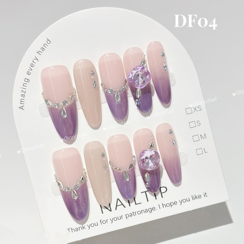 DF04　ネイルチップ　サイズXS/S/M/L  Lサイズあり