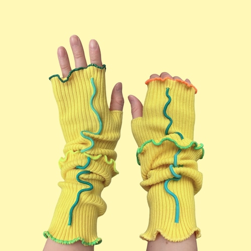 【solmu × HITOTSUDAKE】arm warmer（yellow）