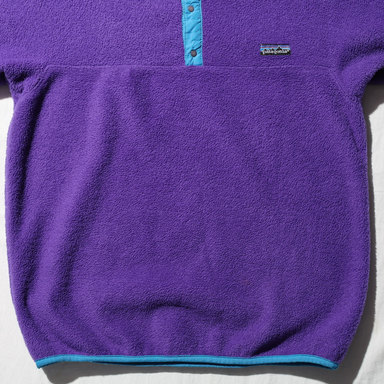 美品 M 最初期 80s 三角タグ USA ナイロン前立て パープル Synchilla Snap-T Patagonia シンチラ スナップT パタゴニア