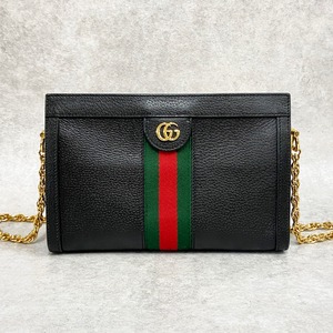 GUCCI グッチ 503877 シェリーライン チェーンショルダーバッグ レザー ブラック 4741