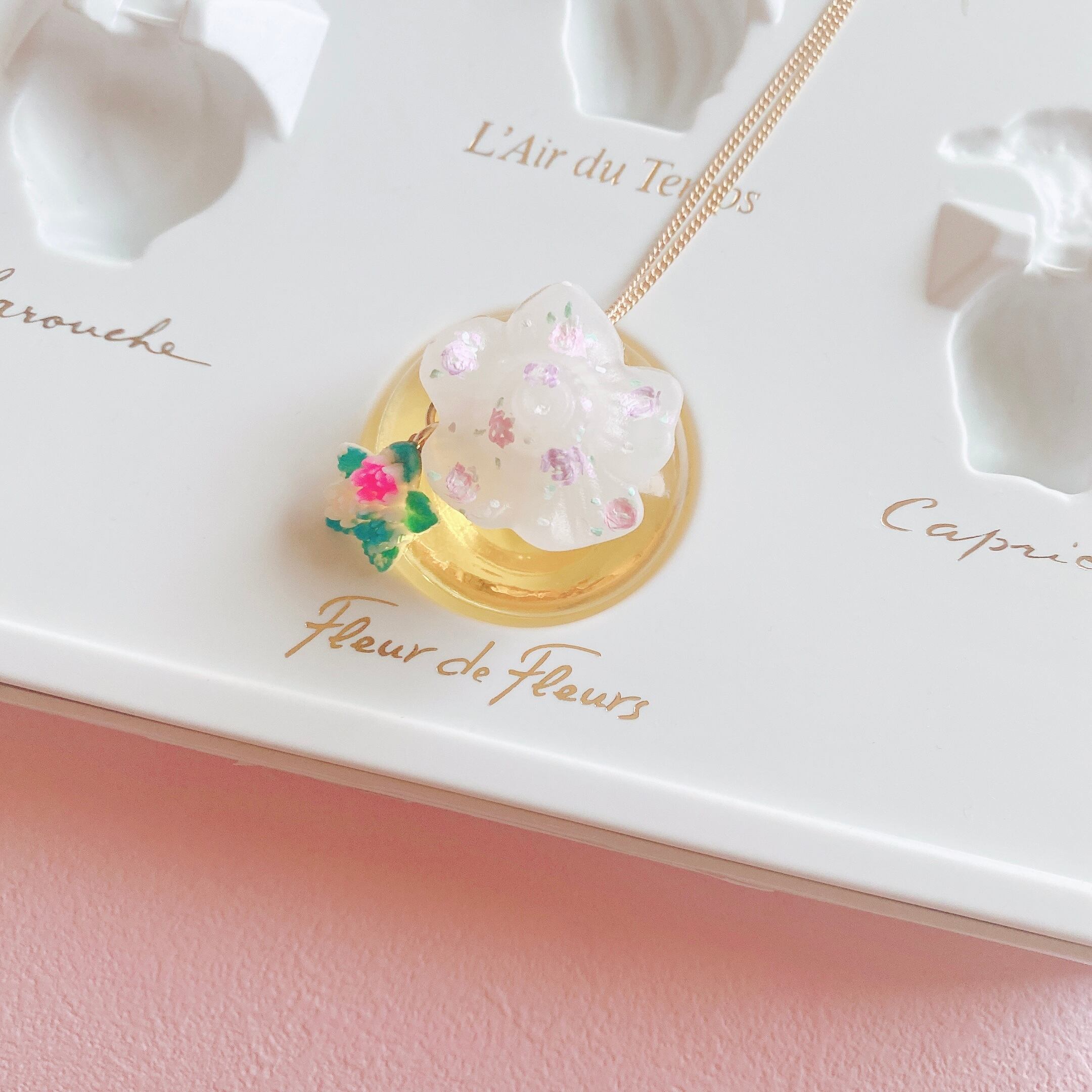 (ニナリッチリメイク)Nina Ricci Hand painted perfume neckless ペイント香水瓶ネックレス