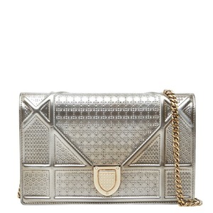 ディオール ディオラマ チェーン ショルダーバッグ シルバー パテントレザー レディース Dior 【中古】