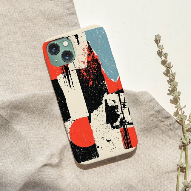 受注生産 iPhoneケース ラフペイント紙片コラージュ｜ZINEアート ZINE004A