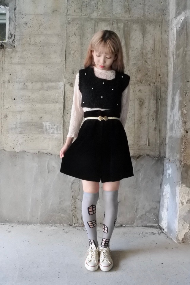 black velvet short pants