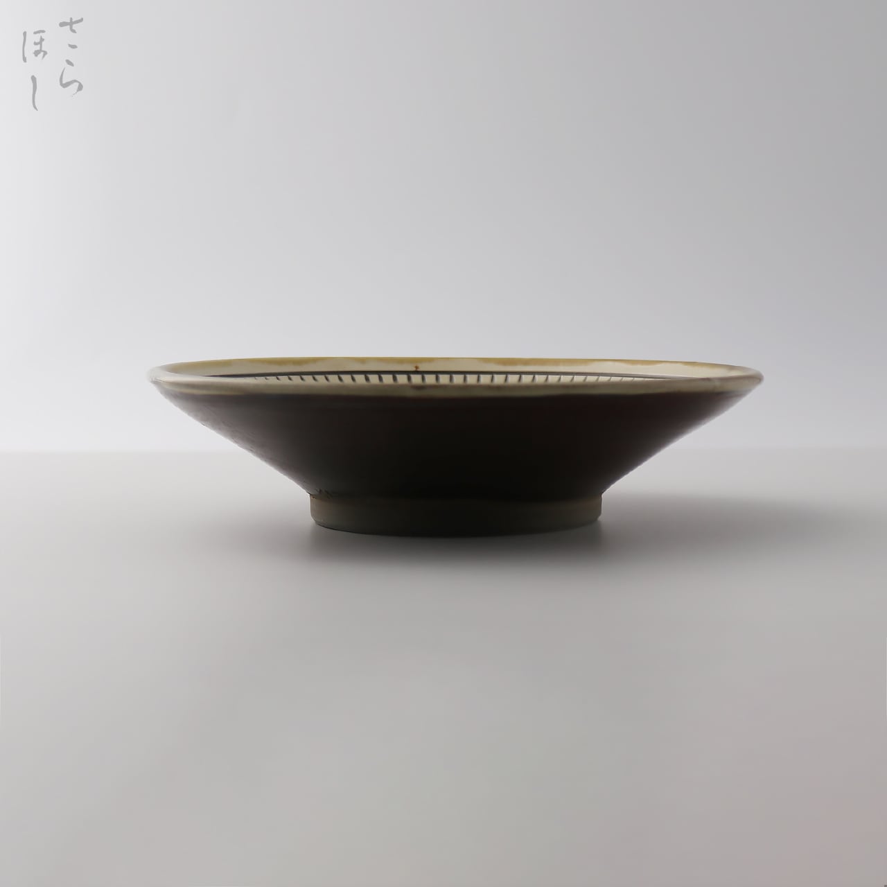 小鹿田焼 小袋窯 6寸皿 中抜き飛びかんな 白 直径約18cm 中皿 陶器 和