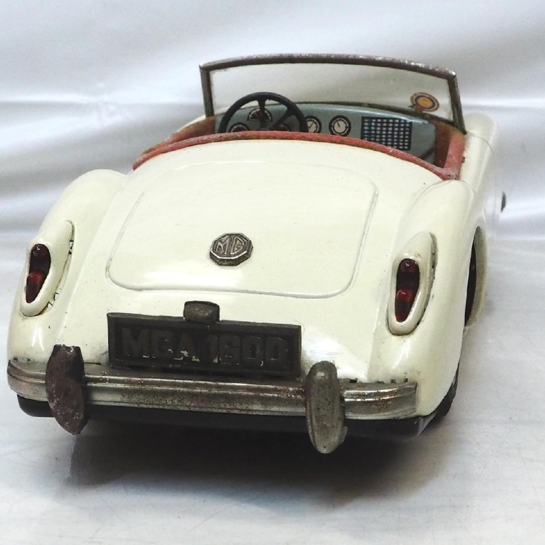 セール時期 旭玩具【MG MGA 1600カブリオレ 白】ブリキ tin toy car箱無