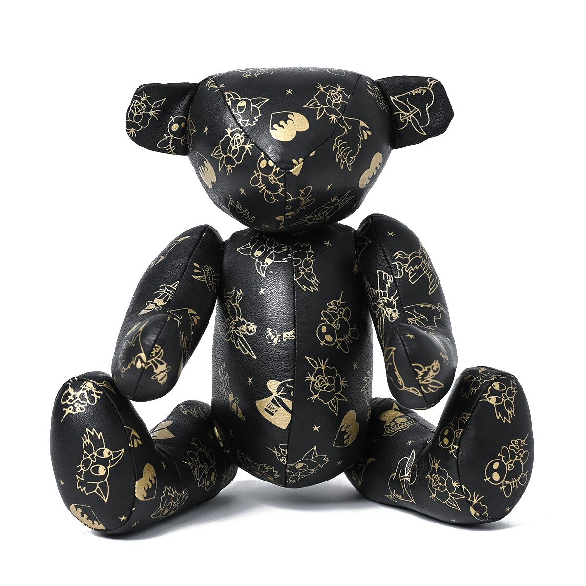 ENTRAMBI] 姫路レザー 本革 アメトラ タトゥー柄 テディベア 高級