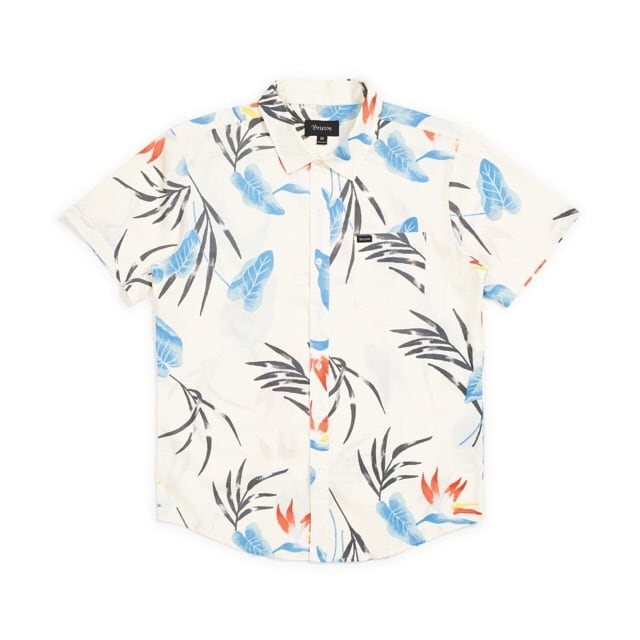 BRIXTON #Charter Print S/S Woven - OFF-WHITE-BLUE