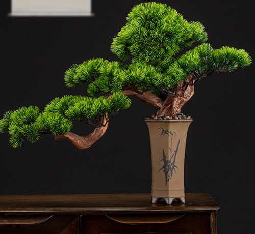人工松盆栽 置物 フェイクグリーン 鉢植え装飾品 リビング・ホテル・玄関用インテリア