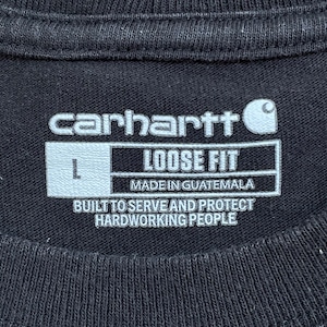 【Carhartt】ポケットTシャツ ポケT  LOOSE FIT Cロゴ LARGE 半袖 黒 カーハート US古着