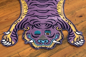 Tibetan Tiger Rug 《Sサイズ•シルク・オリジナル1•パープル451》チベタンタイガーラグ