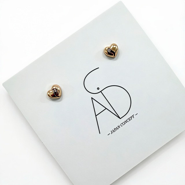 HEART OPEN MINI 18K コーティングキャッチピアス