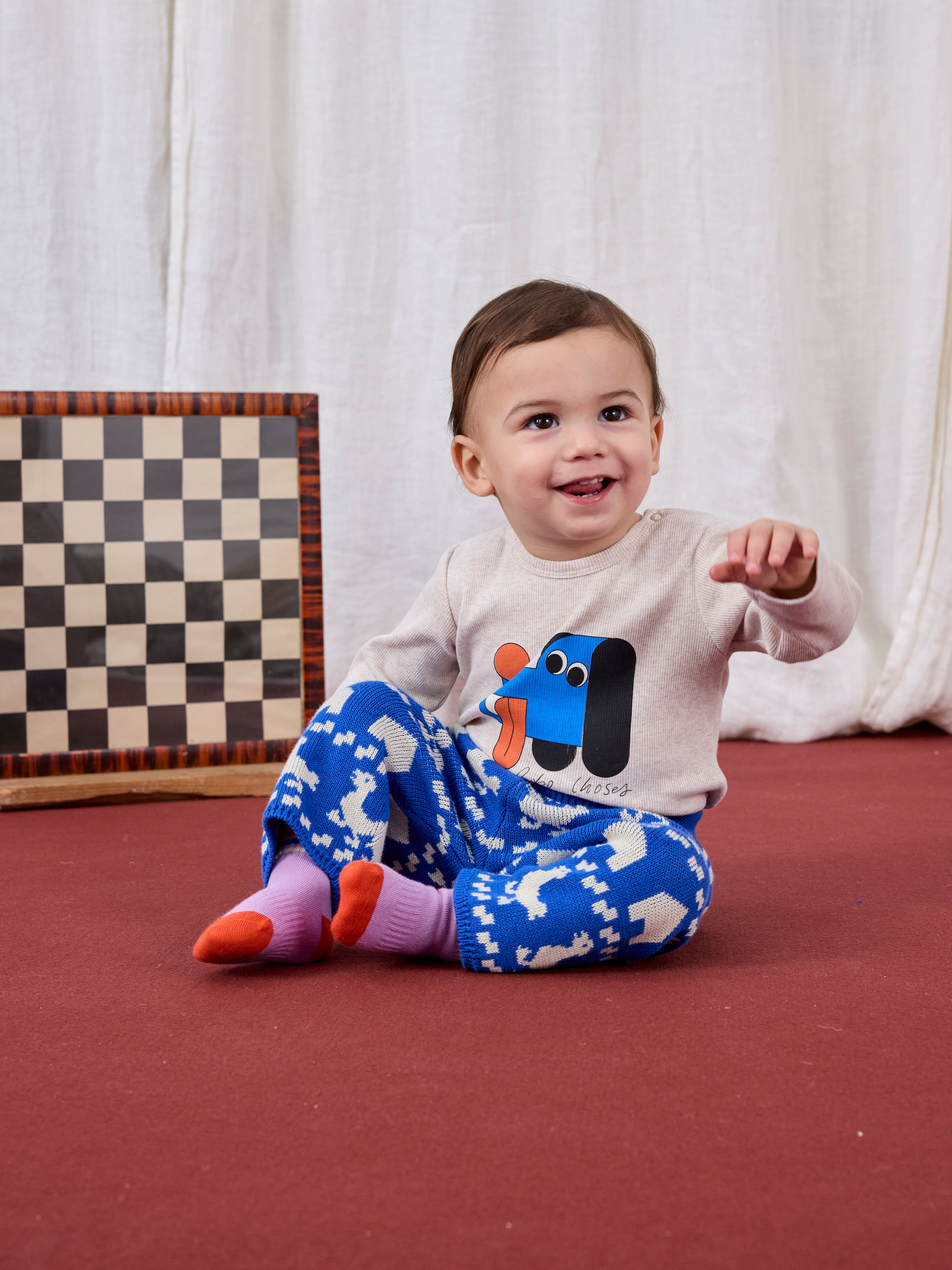 ネイビー 花柄 ロンパース BOBO CHOSES BOBO CHOSES 花柄パンツ 4-5歳