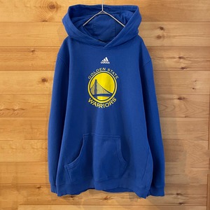 【adidas】NBA GOLDEN STATWARRIORS プリント プルオーバー パーカー バスケ アメリカ古着