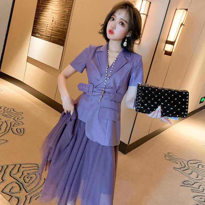 ウェストブレザー メッシュスカート レディースサマー レース 夏物 MIUCO56671987638