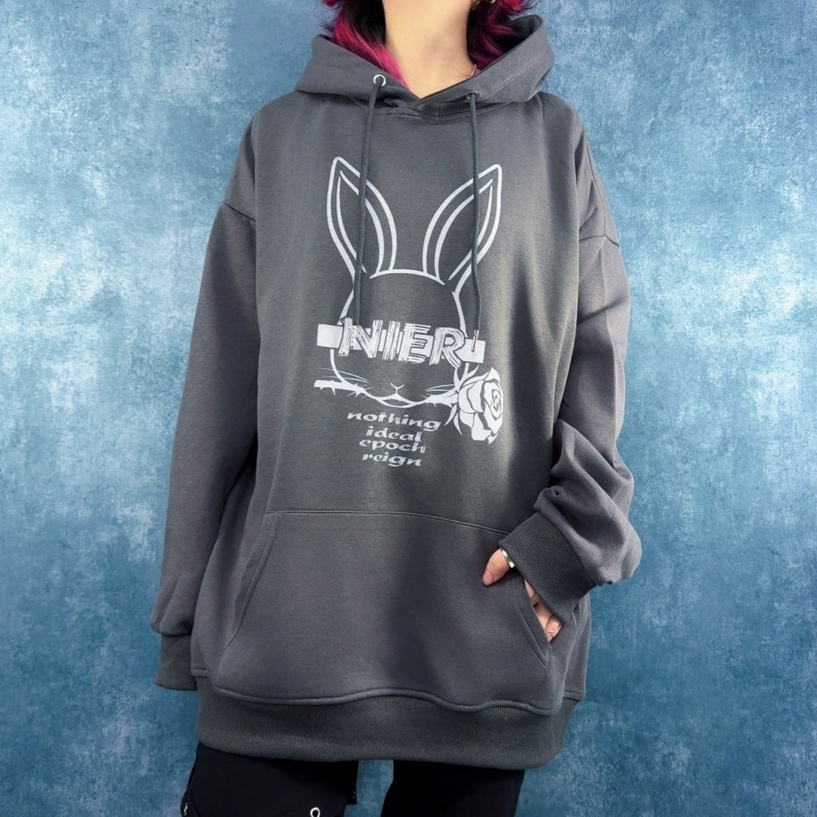 NieR PULLOVER PARKA【LAZY】だるぅ HORROR STYLE NAVY PULLOVER PARKA | NIER CLOTHING