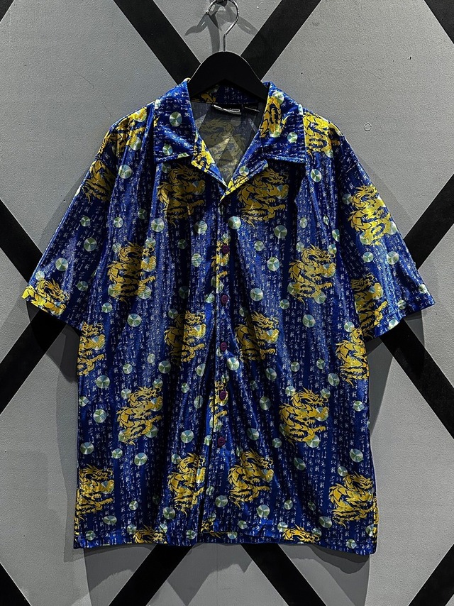 【X VINTAGE】Dragon Pattern Vintage Loose S/S Shirt