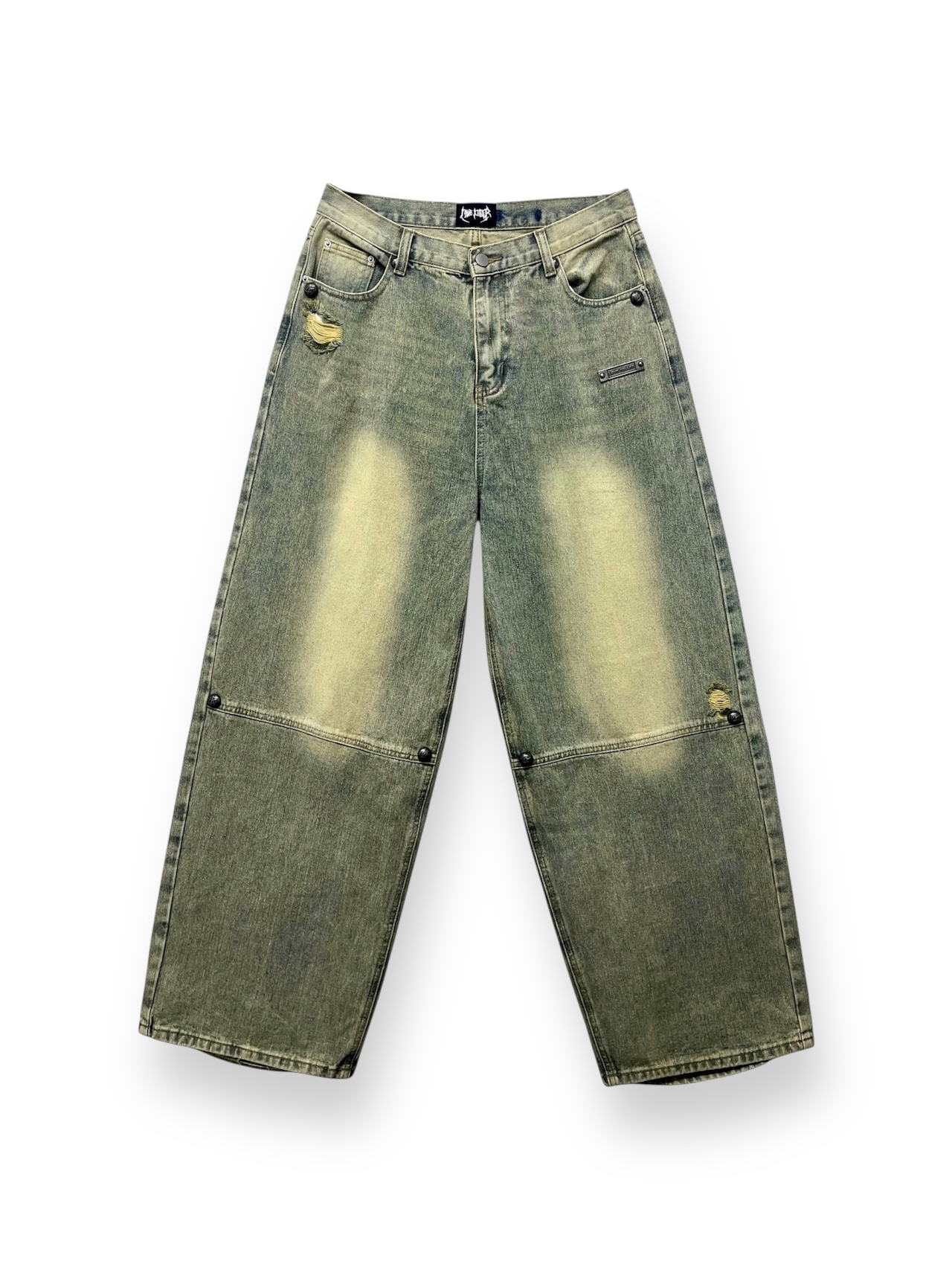 【LOVE KILLER】studs plate damage denim pants