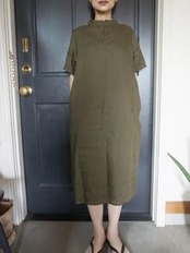 fog linen work イヴォ二ワンピース オリーブ