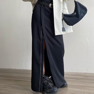 ジッパースリットロングスカート　LT0020007