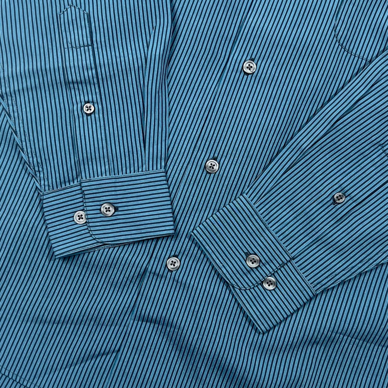 Eddie Bauer エディーバウアー ストライプ柄 長袖シャツ XS/ブルー系 メンズ