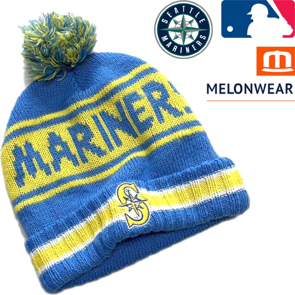 1点物◇マリナーズMLBボンボンニット帽ニットキャップ/ビーニー古着