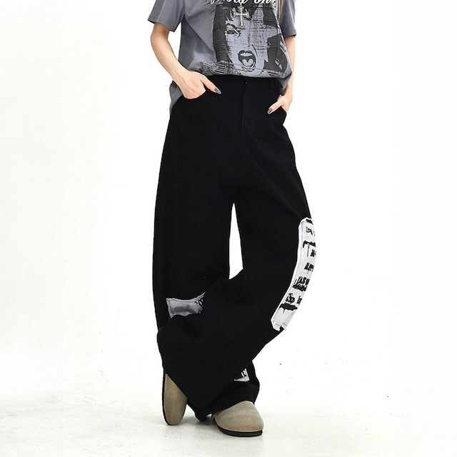 グラフィックパッチボリュームシルエットパンツ 1col R02432